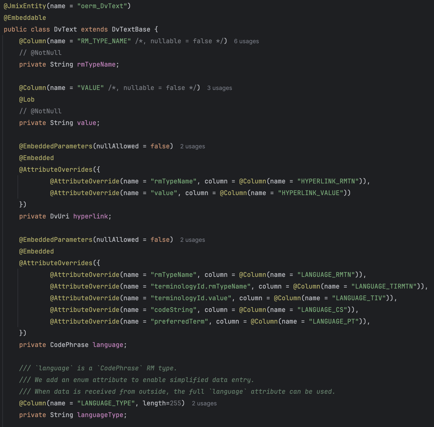 Jmix DV_TEXT